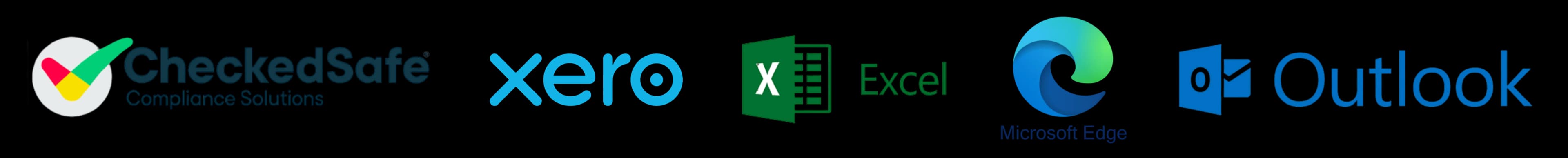 Powered By CheckedSafe, Xero, Excel, Microsoft Edge, and Outlook