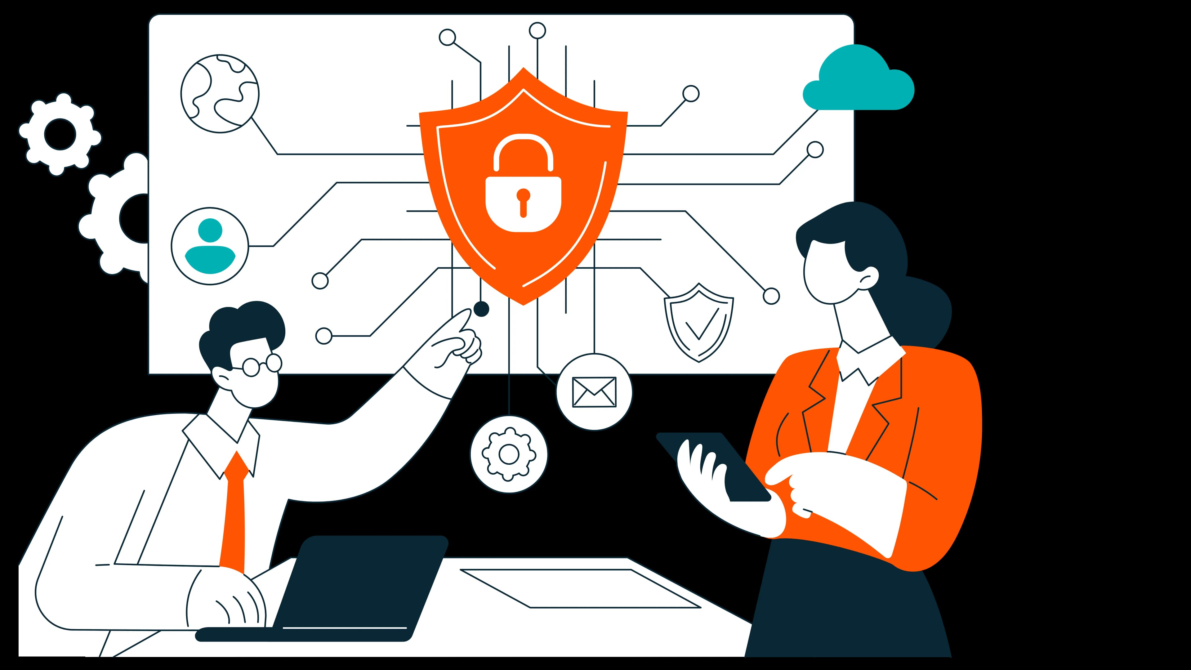 Ilustración sobre seguridad y privacidad
